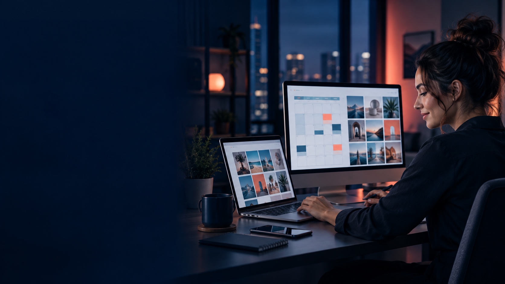 Medewerker die digitale content voorbereidt